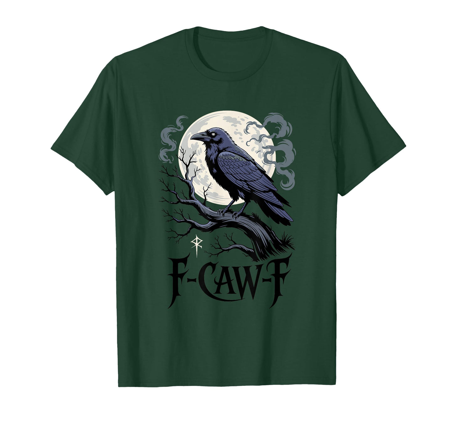 Funny Raven F-CAW-F Goth Punk Rock Crow Spooky Nature Humor T-Shirt