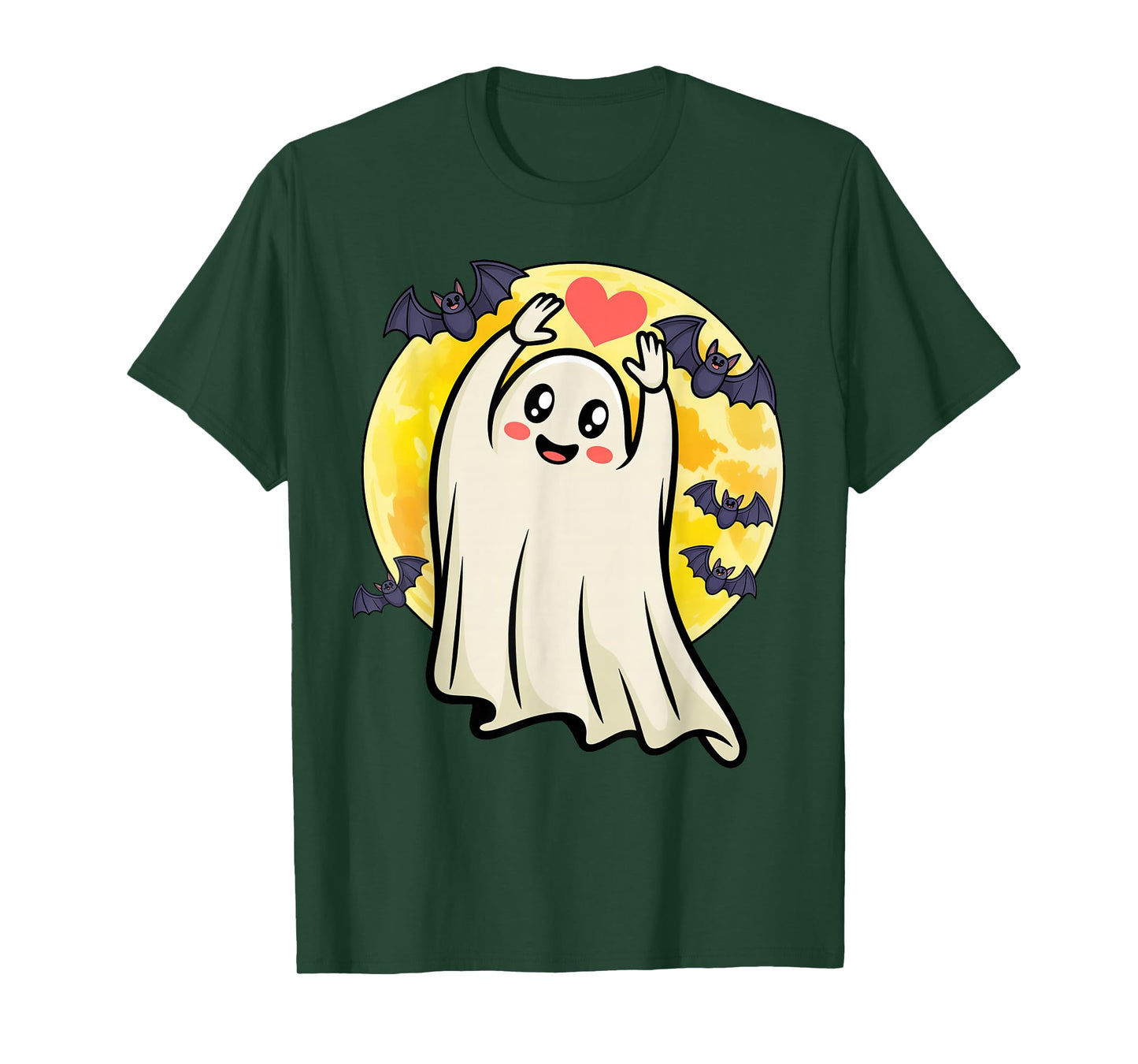 Halloween Shirts Cool Teen Boys Kids Men Halloween Boo Heart T-Shirt