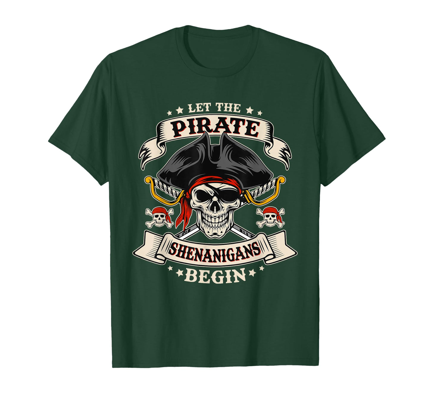 Let The Pirate Shenanigans Begin Skull Pirate Halloween Boys T-Shirt