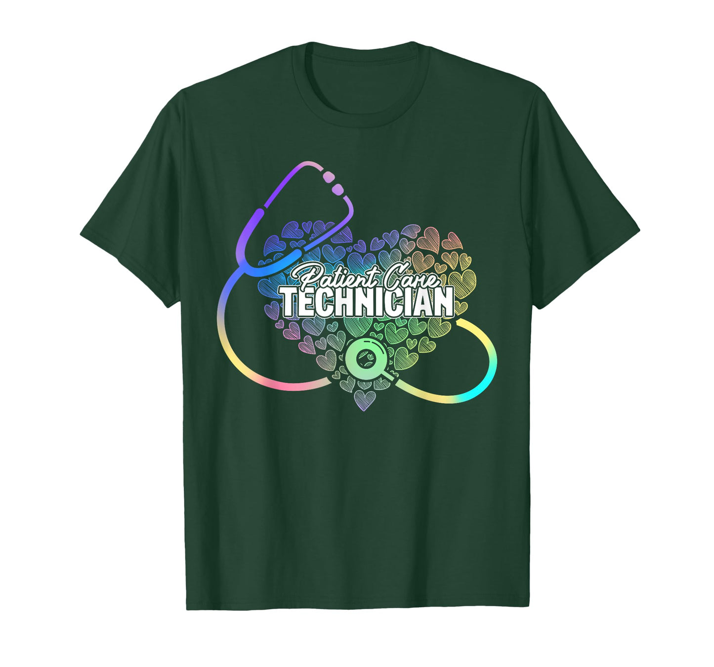 PCT Patient Care Technician Heart Stethoscope T-Shirt