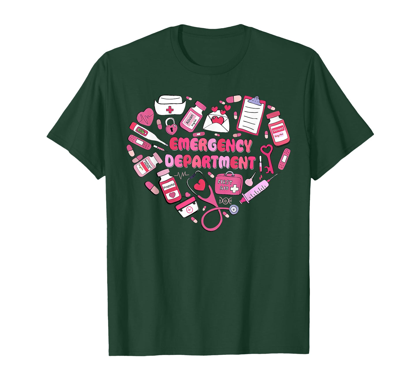 Groovy Heart Emergency Department Er Nurse Er Room T-Shirt