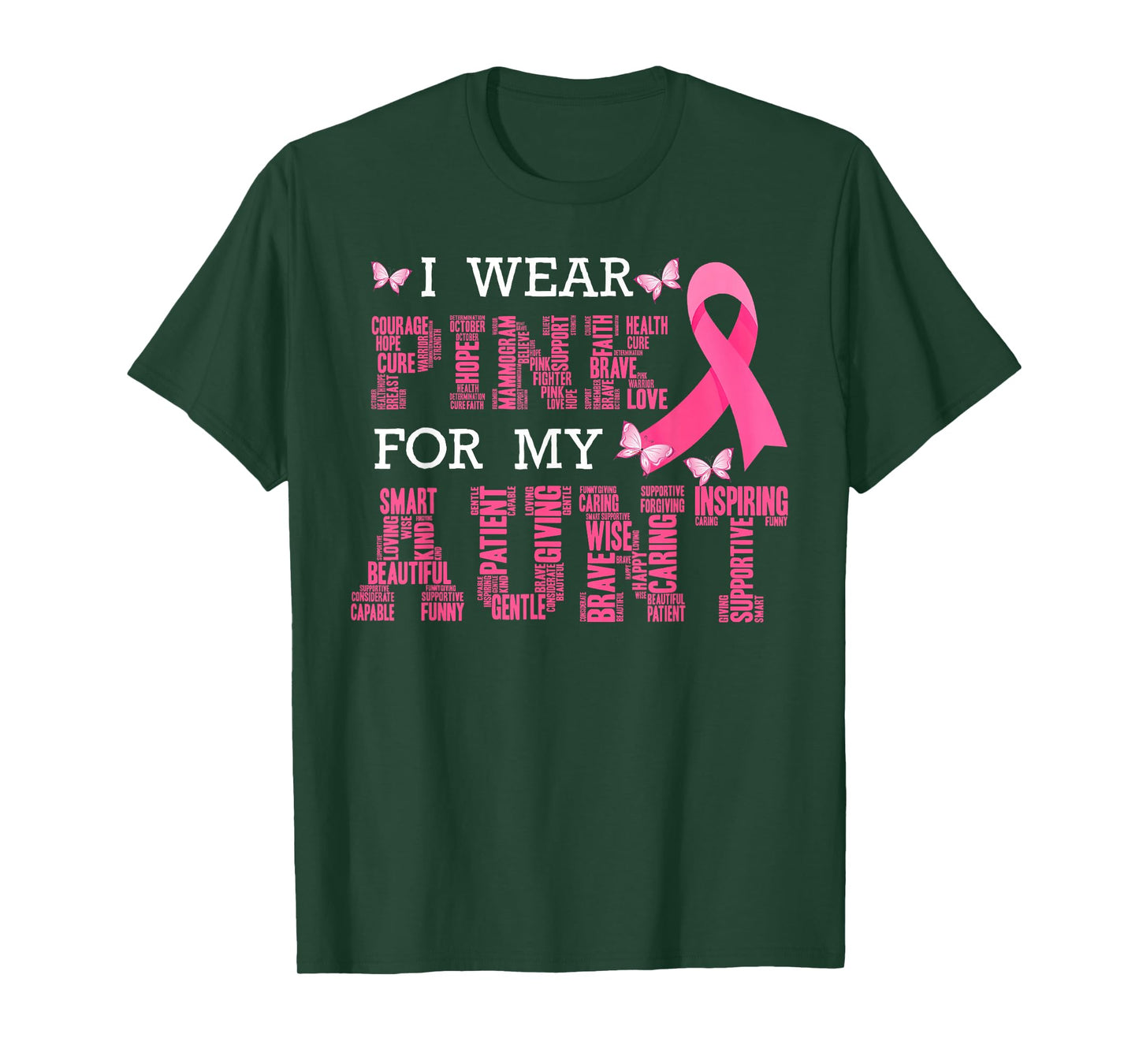 I Wear Pink For My Aunt Breast Cancer Awareness Pink Ribbon T-Shirt