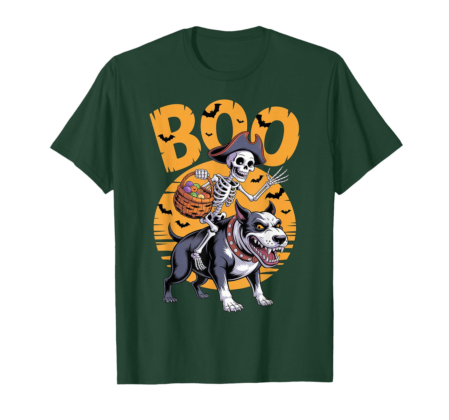 Spooky Bull Terrier Costume on Boo Bull Terrier Halloween T-Shirt