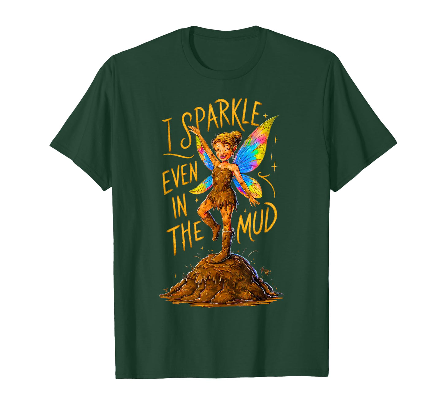Mud Run Princess I Sparkle Even in Mud Team Fairy Girls ATV T-Shirt