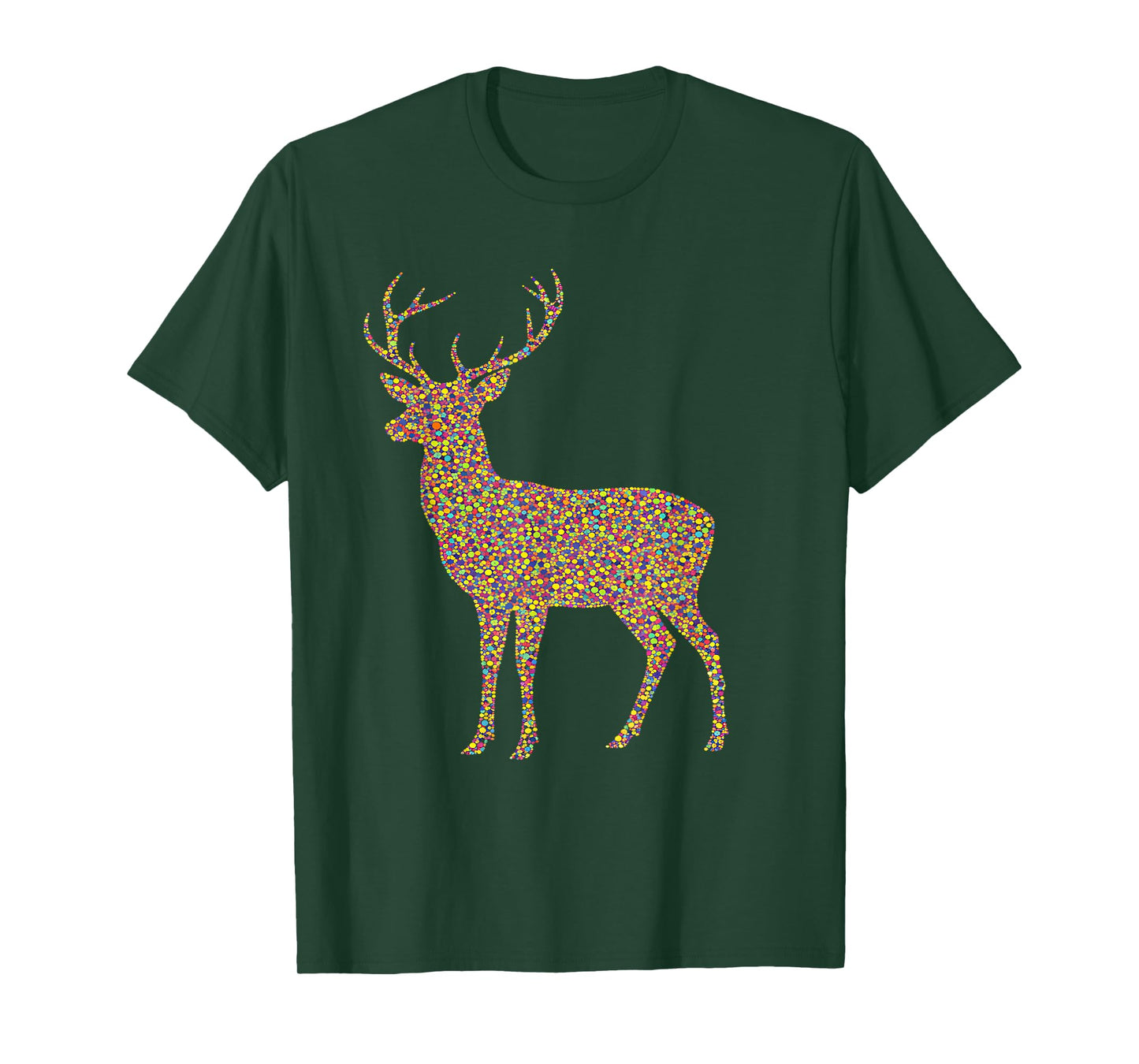 Colorful Deer Lover Rainbow Retro Style Colorful Dots T-Shirt