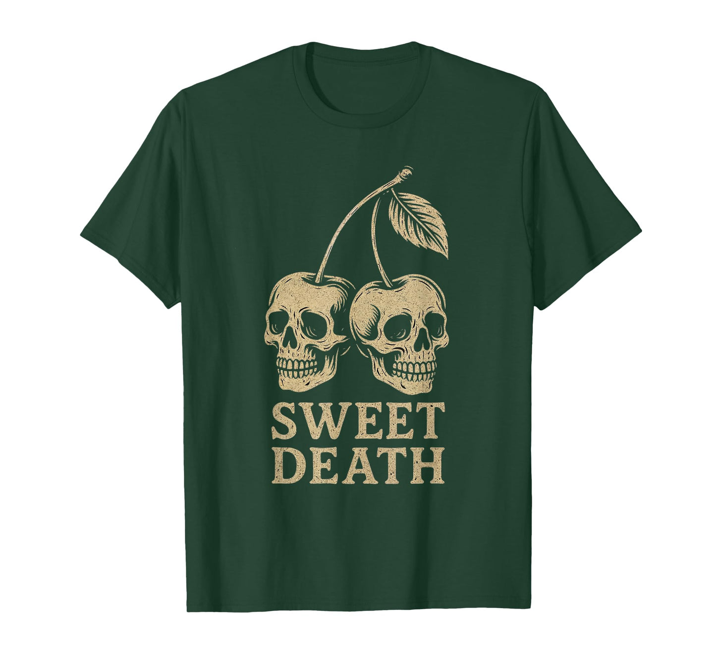 Sweet Death Gothic Cherry Skull Funny Dark Aesthetic T-Shirt
