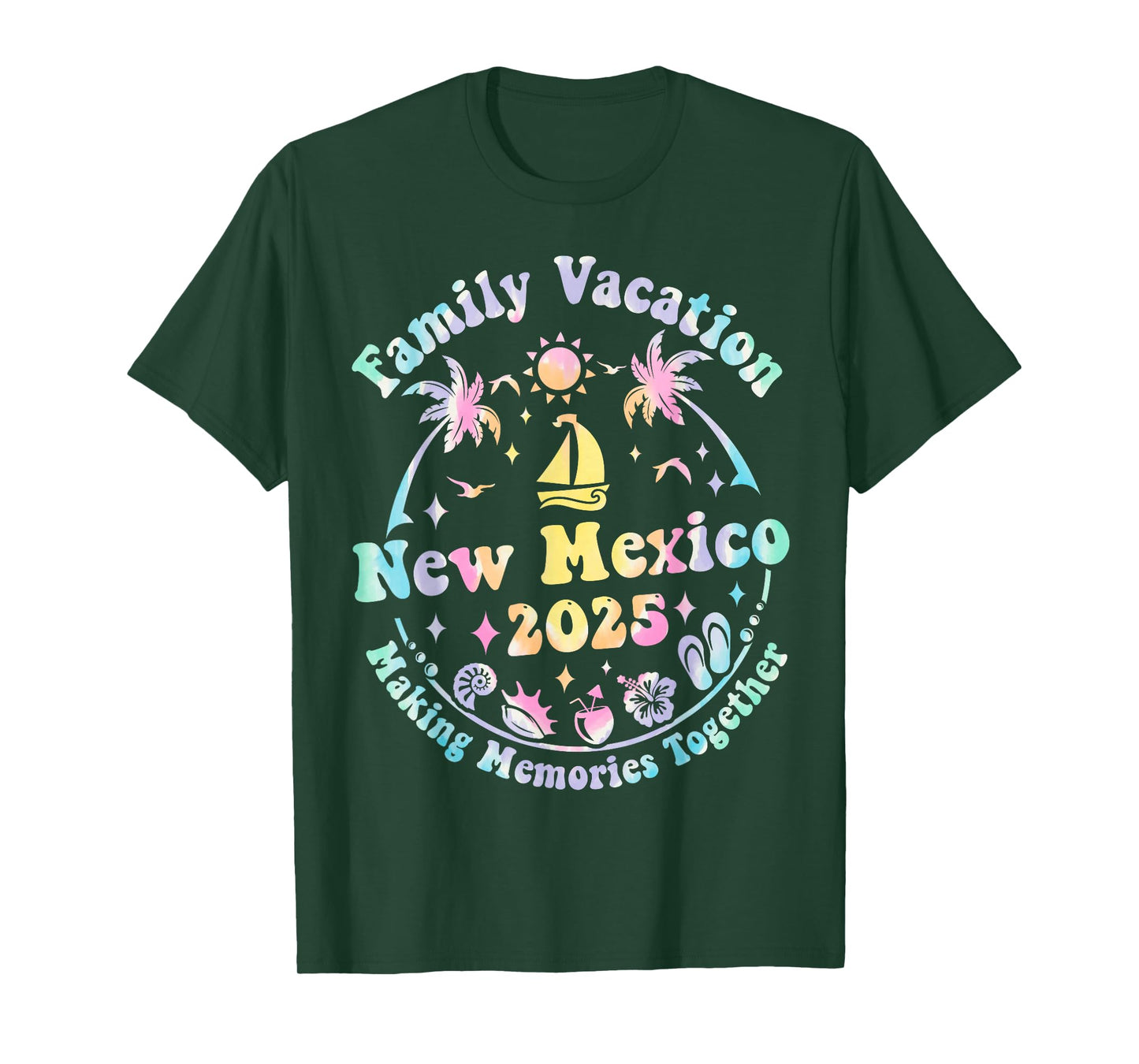 Family Vacation New Mexico 2025 Matching Summer Trip Groovy T-Shirt