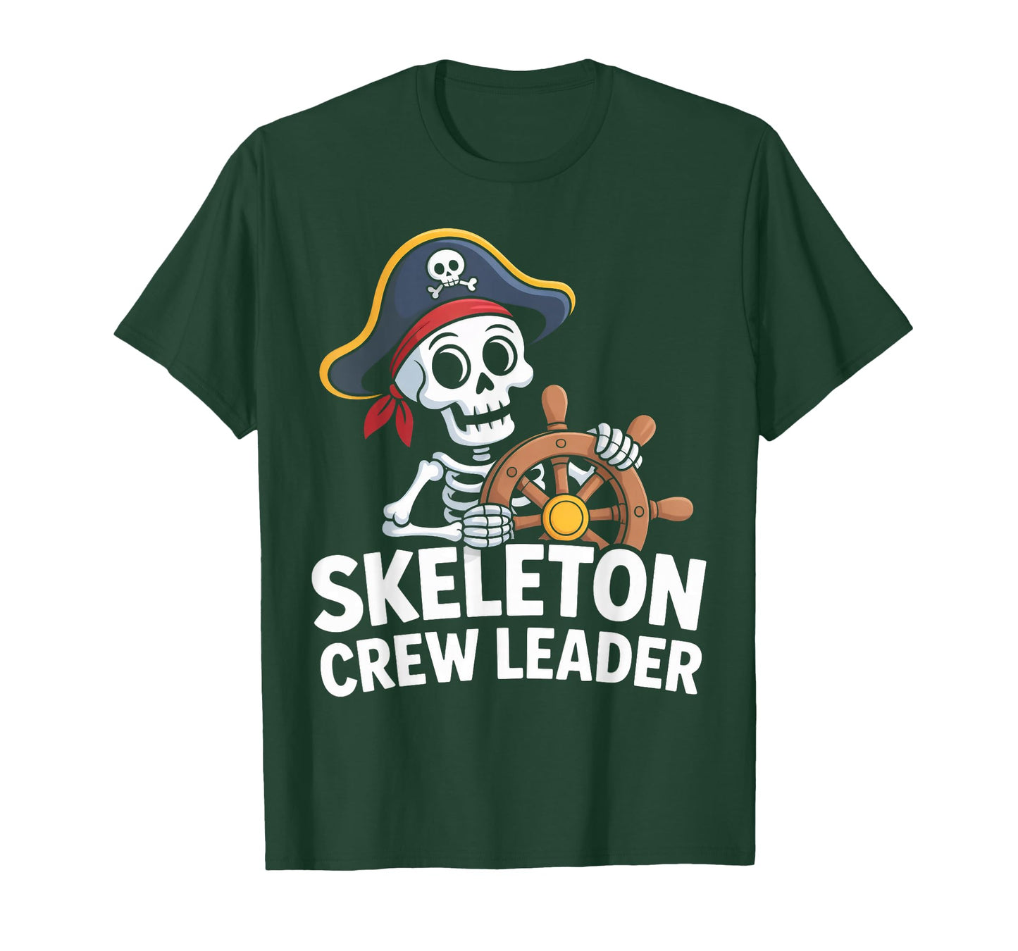 Skeleton Crew Leader Pirate Ship Wheel T-Shirt