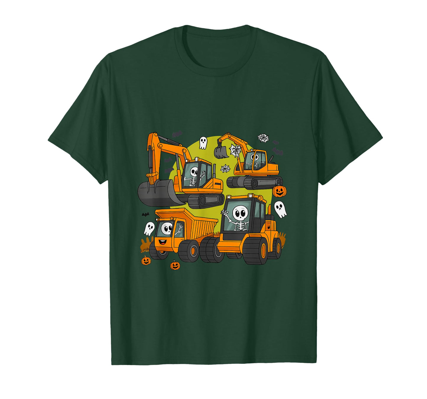 Spooky Construction Trucks Toddler Boys Halloween Costume T-Shirt
