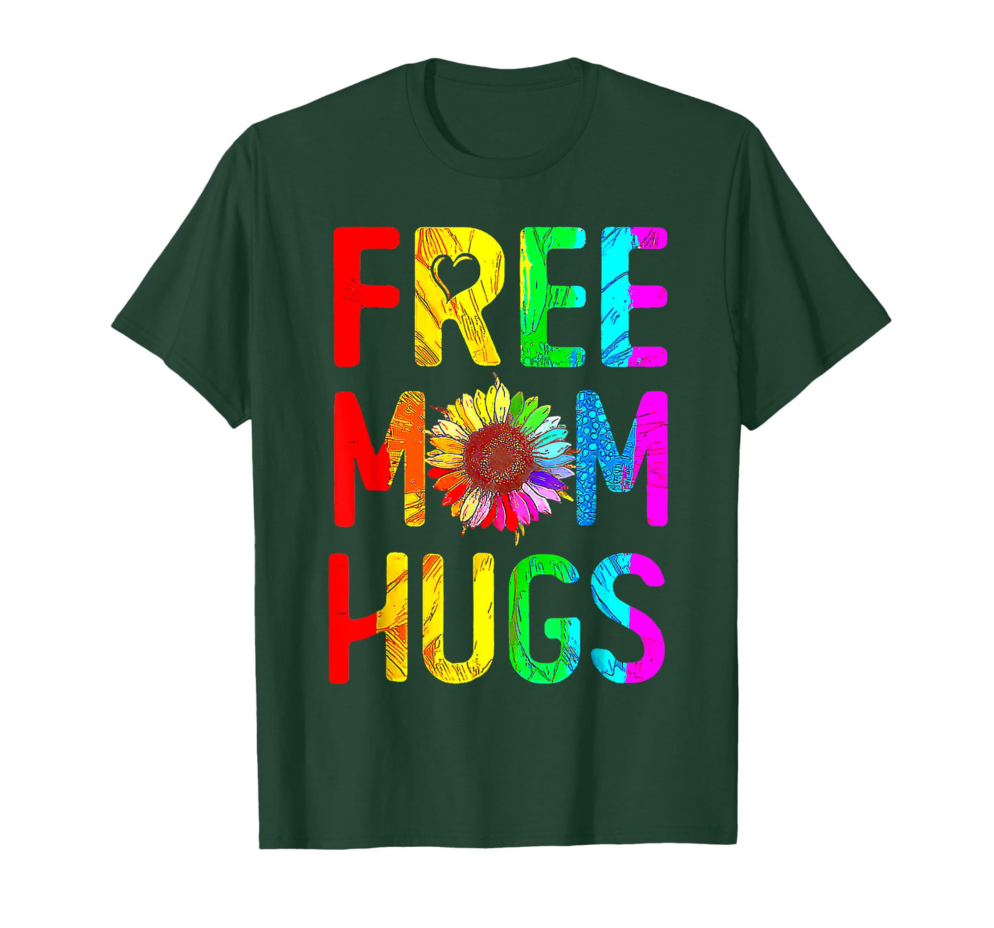 Free Mom Hugs Gay Pride Lgbt Daisy Rainbow Flower Mother Day T-Shirt