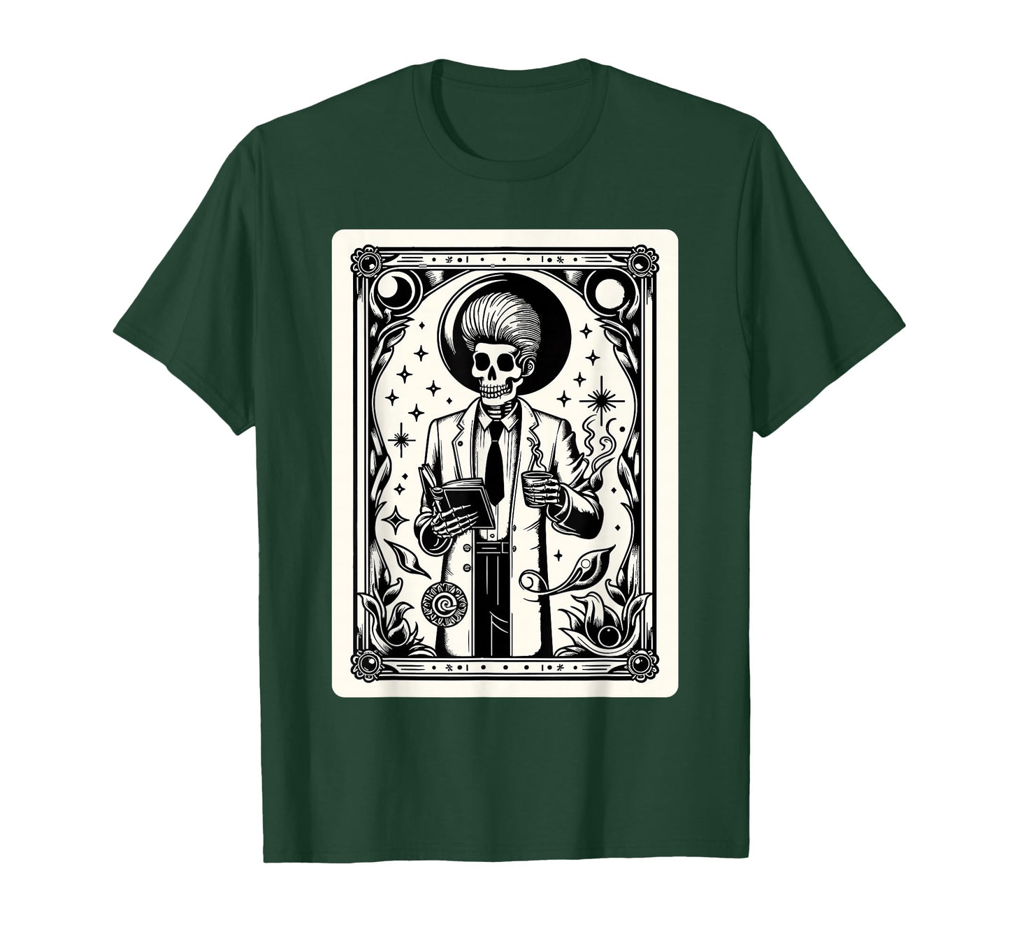 Skeleton Tarot Gothic Coffee Academia Teacher T-Shirt