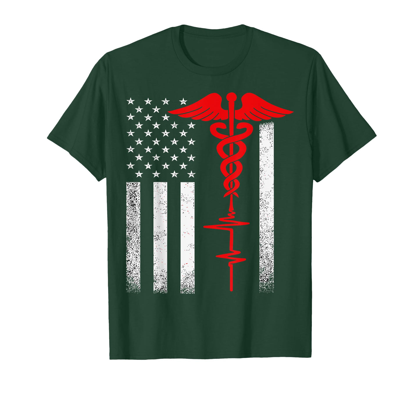 Thin Red Line USA Flag Nurse T-Shirt