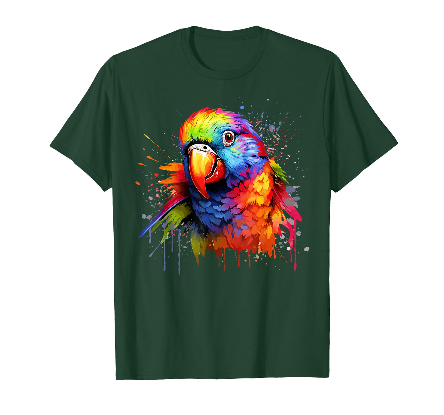 Colorful Splash Art Rainbow Lorikeet Parrot Lover T-Shirt
