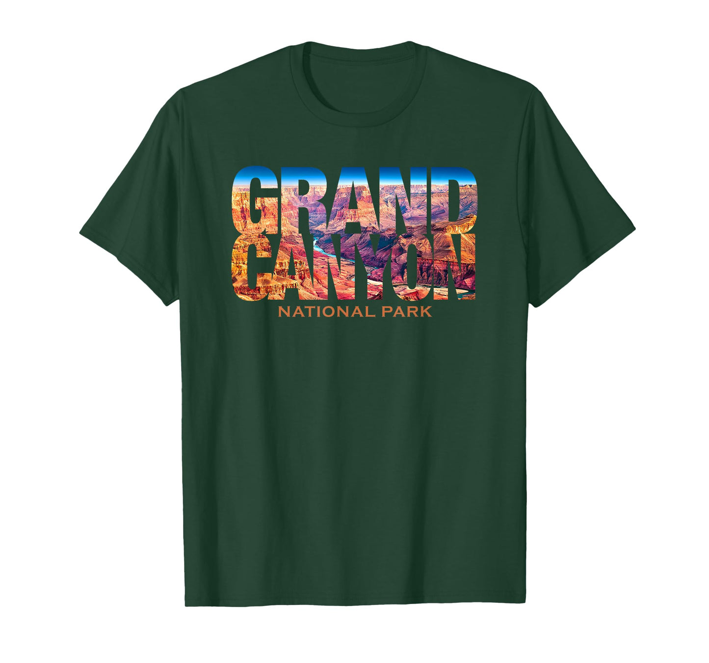 Vintage Grand Canyon National Park Souvenir Shirts Grand Canyon National Park Photo Text Hiking T-Shirt Unisex-Adults Black Small Classic Fit Short Sleeve