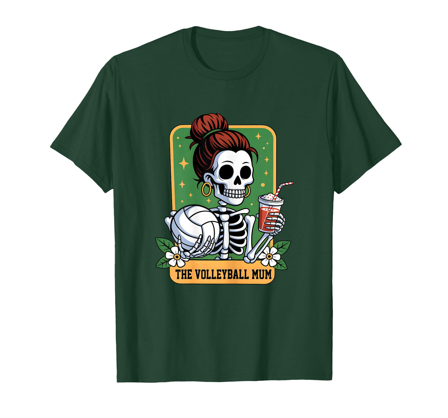 The Volleyball Mum Tarot Card Skeleton Game Day Proud Mums T-Shirt