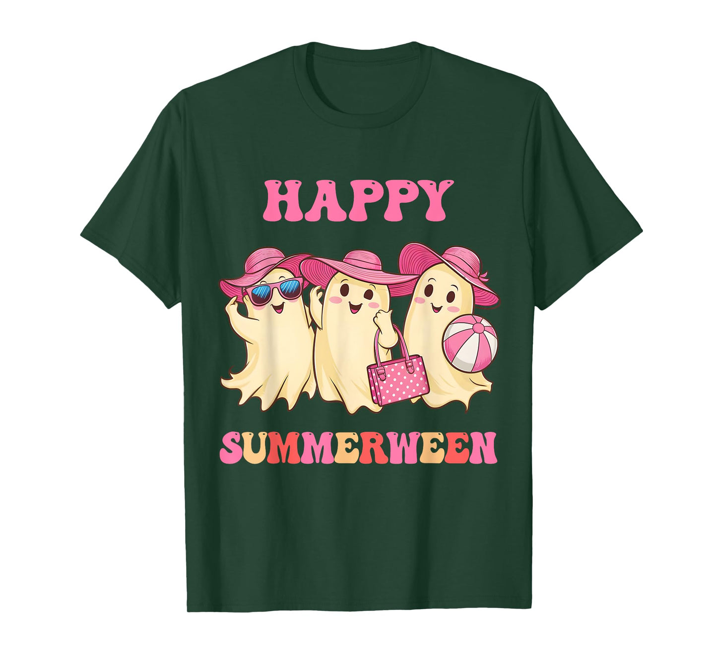 Happy Summerween Summer Halloween Costumes Ghost Lovers T-Shirt