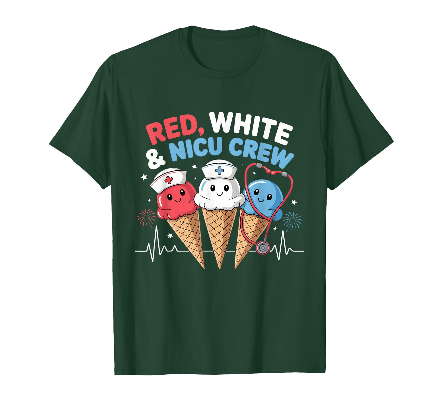 4th Of July Nicu Nurse Crew Ice Cream Summer Women Men T-Shirt