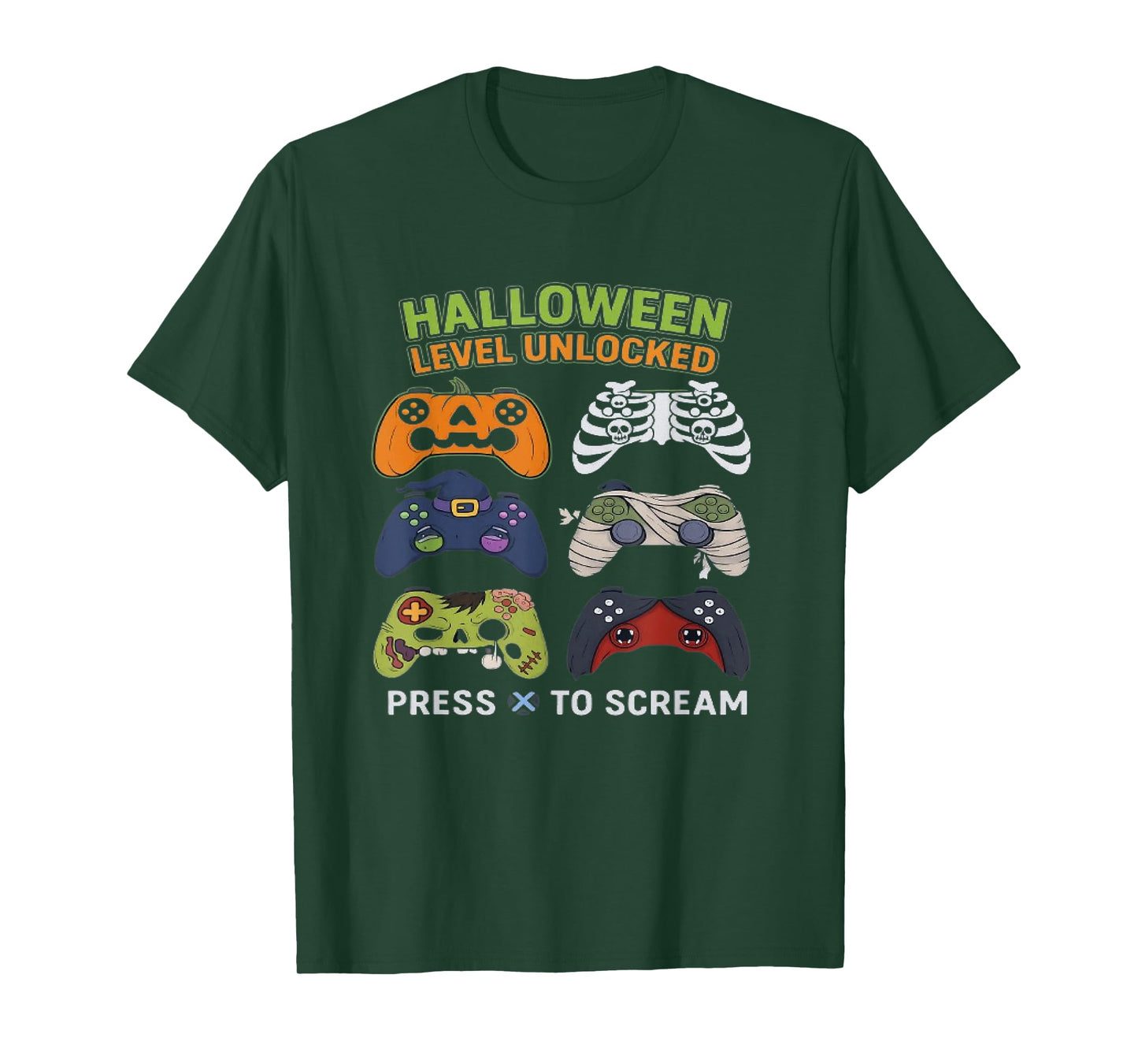 Halloween Skeleton Zombie Video Gaming Controllers boy Men T-Shirt
