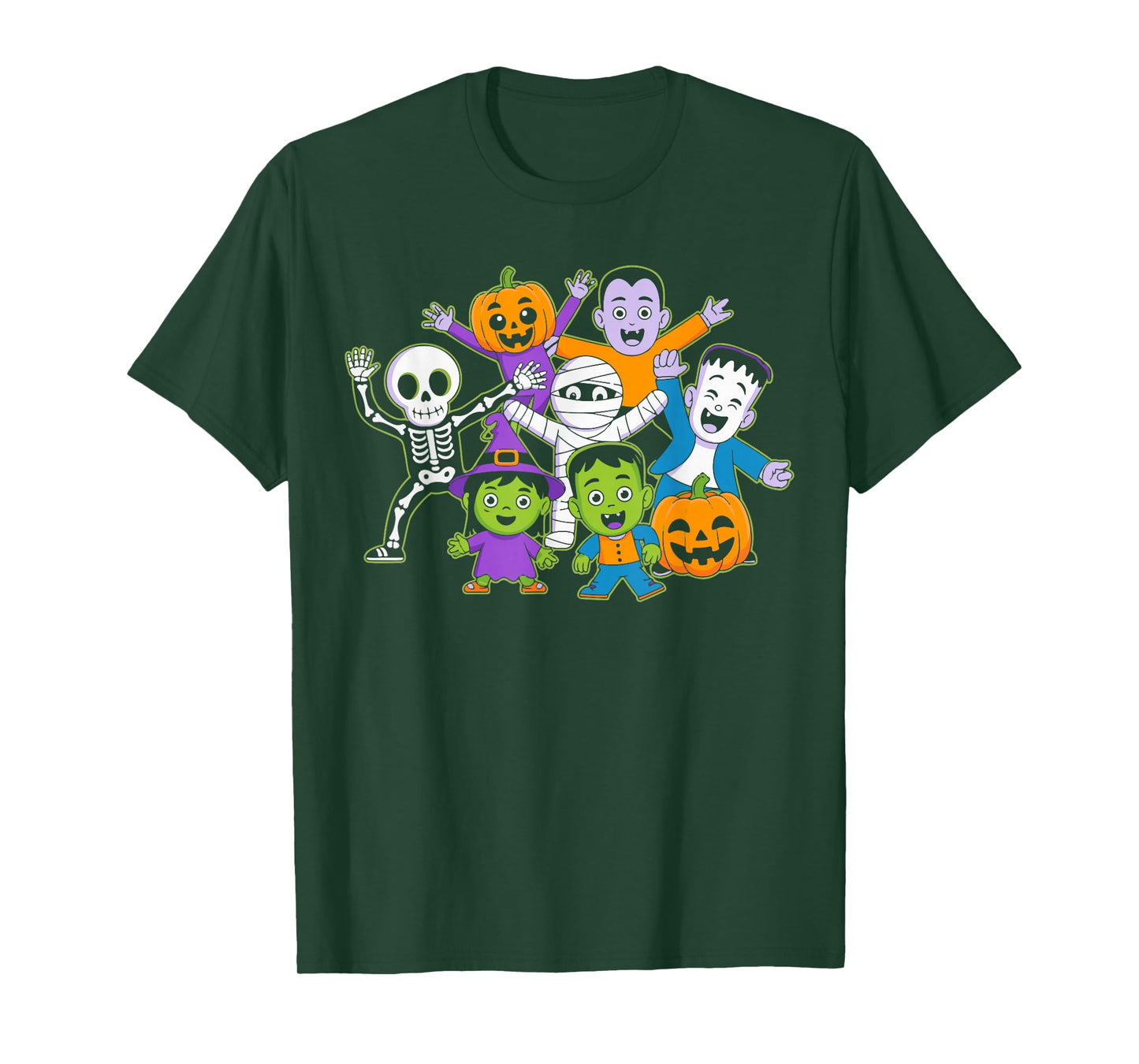 Funny Halloween Dance Skeleton Ghost Pumpkin Outfit Kids T-Shirt