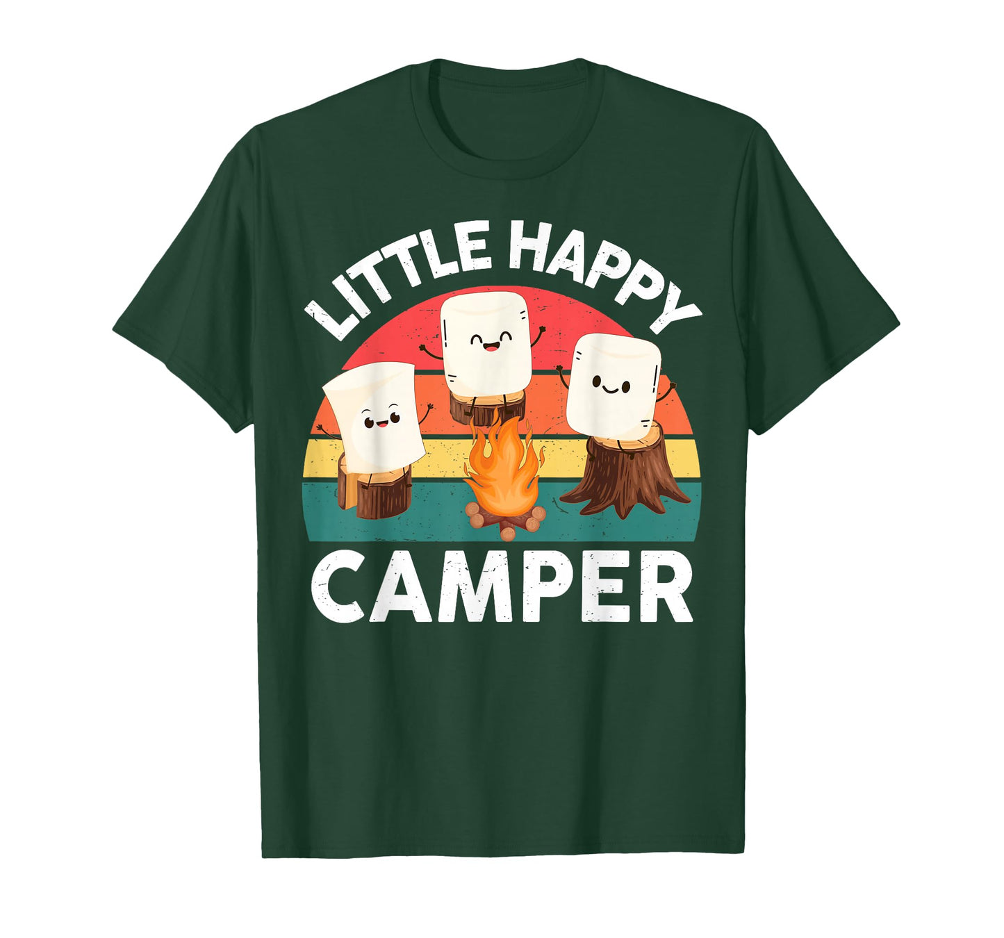 Happy Marshmallow Camper-Shirt Kids Toddler Boy Cute Camping T-Shirt