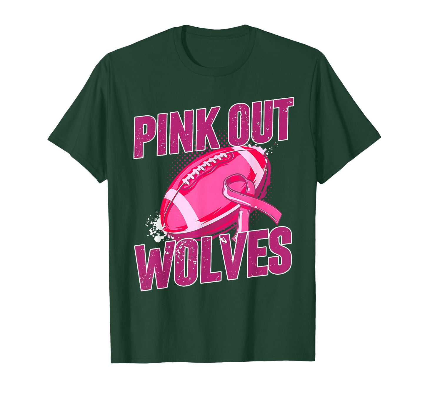 Wolves Pink Out Football Tackle Breast Cancer T-Shirt