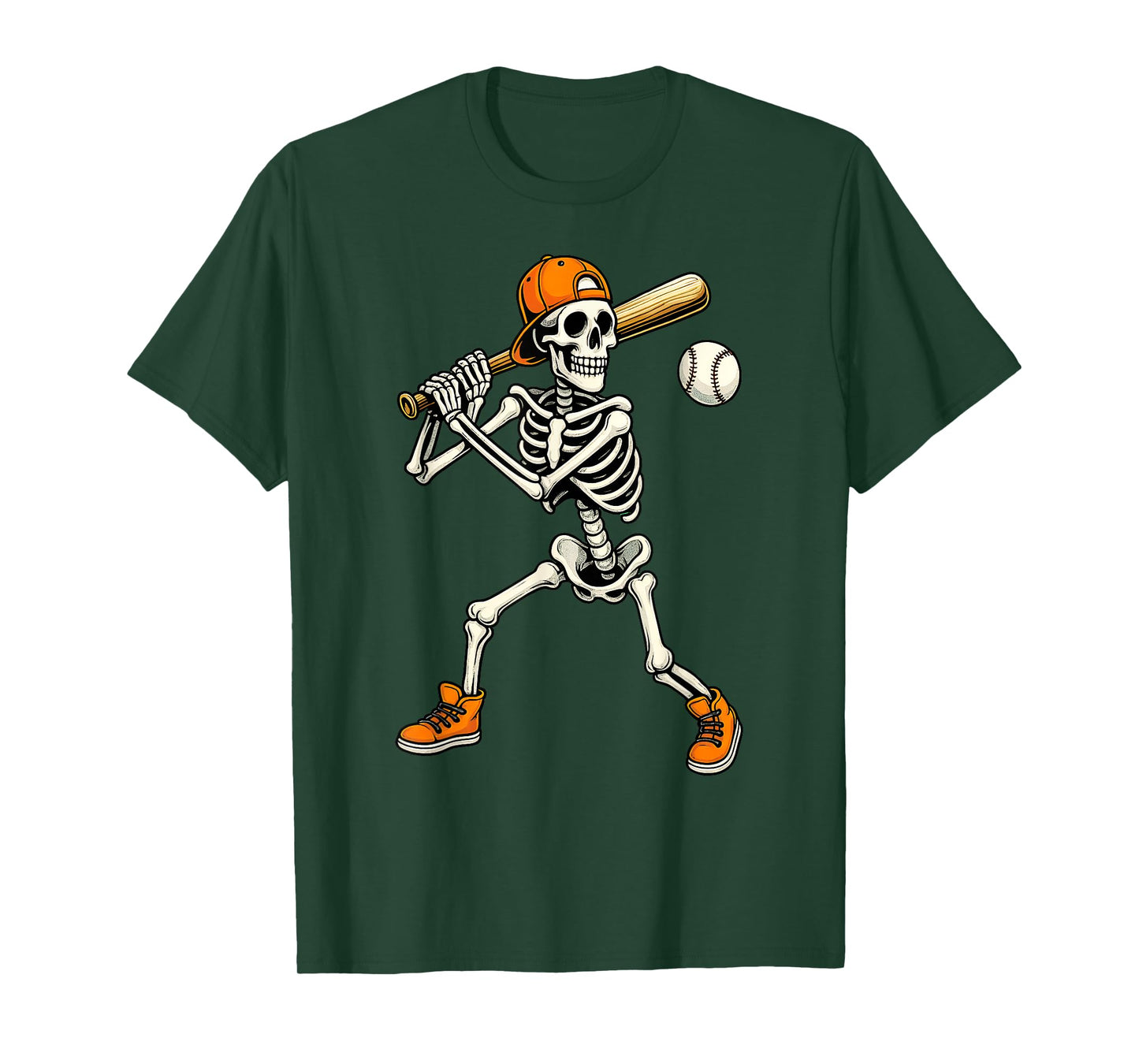 Skeleton Baseball Halloween Costume Boys Kids Men T-Shirt