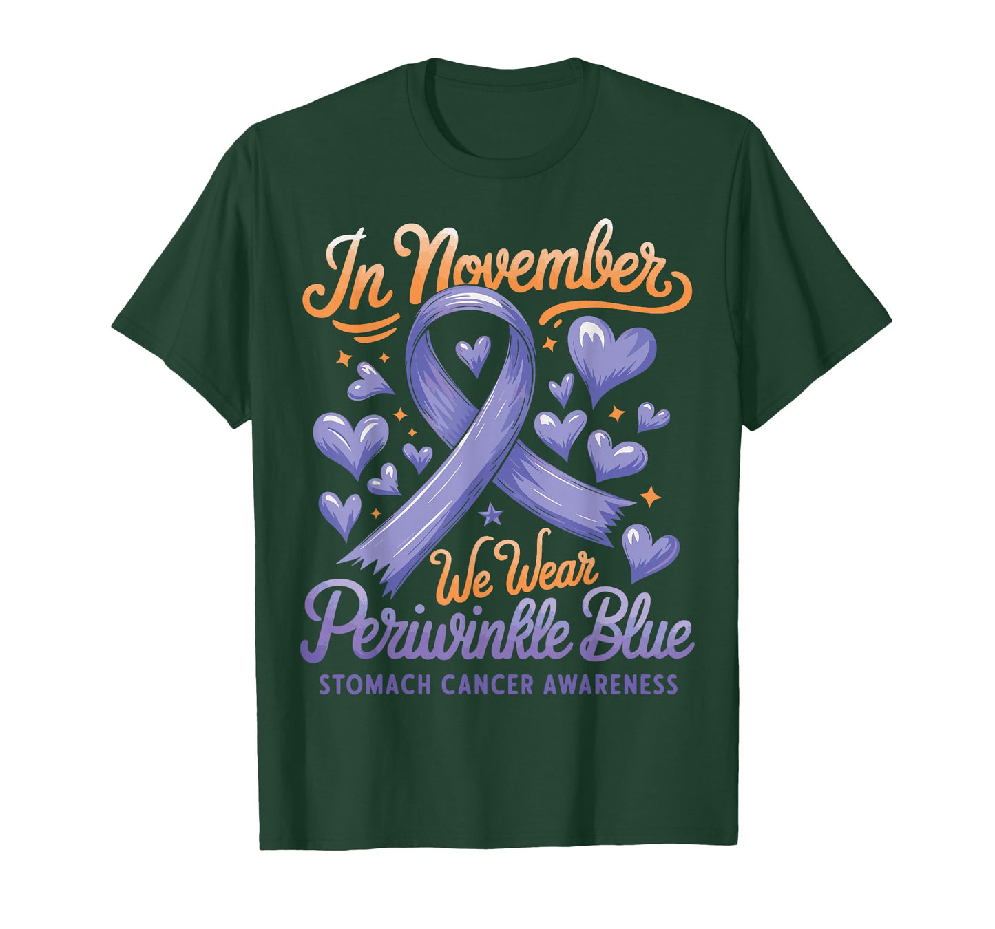 In November We Wear Periwinkle Blue Stomach Cancer Awareness T-Shirt