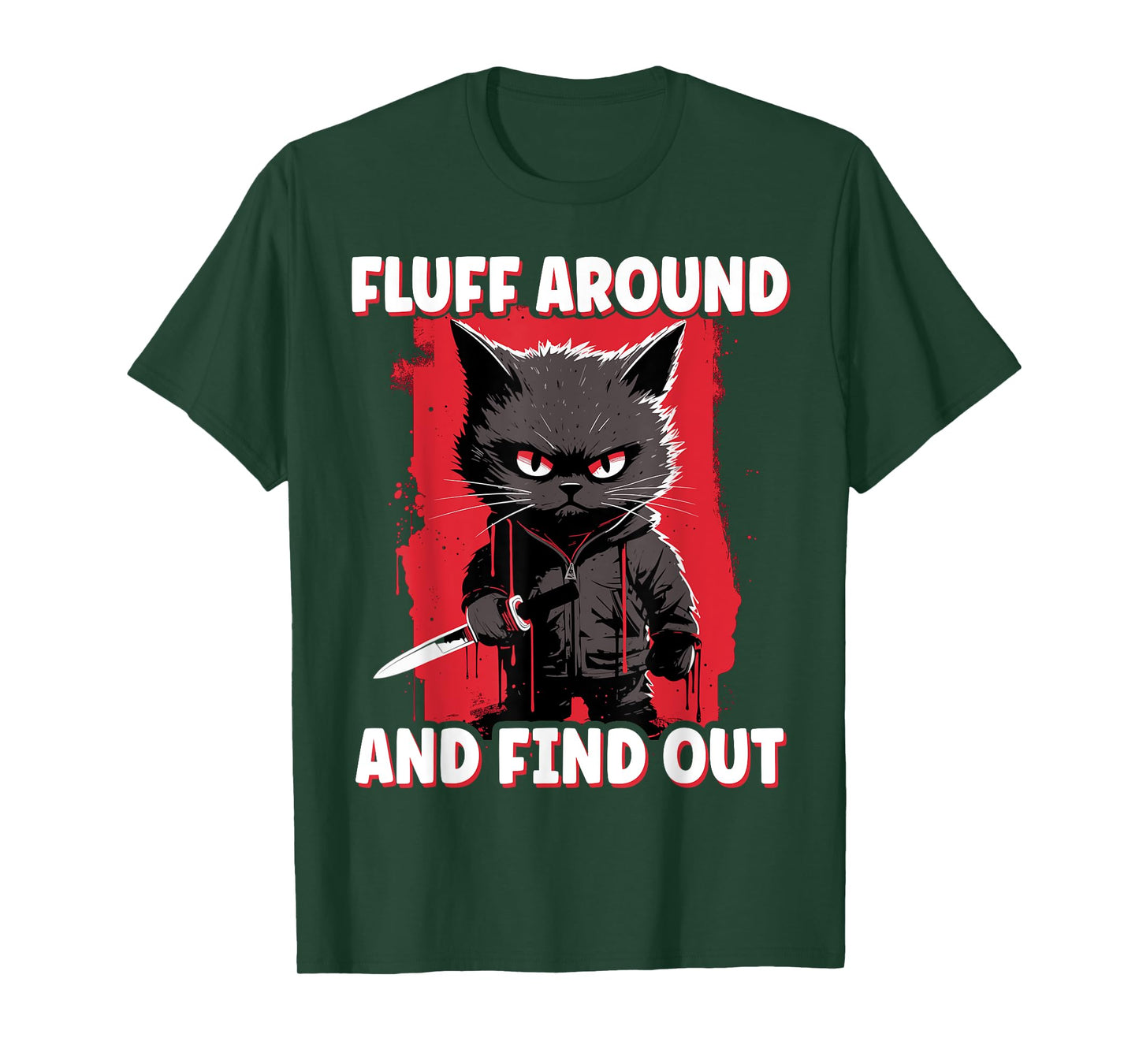Fluff Around and Find Out, Halloween Anime Cat Funny Fluff Men Women Kids T-Shirt