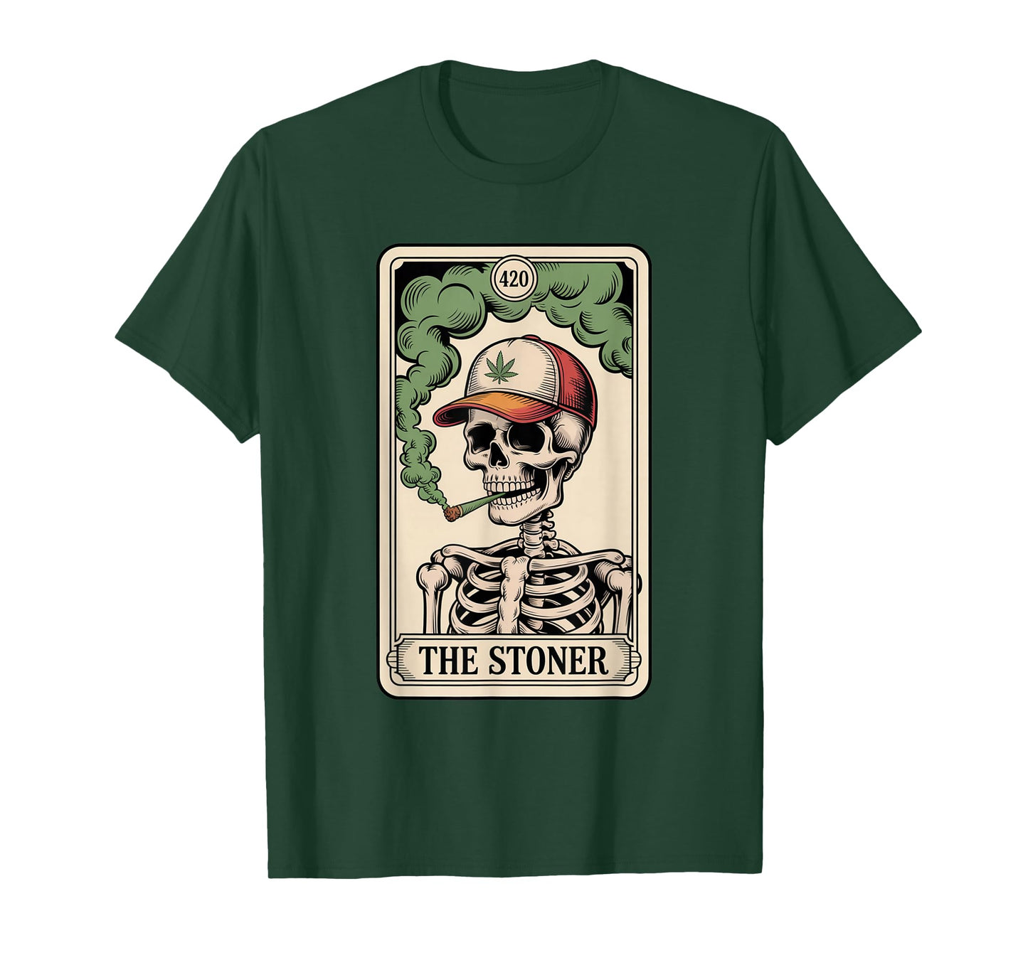 Tarot Card The Stoner Weed Lover Skeleton Cannabis 420 T-Shirt