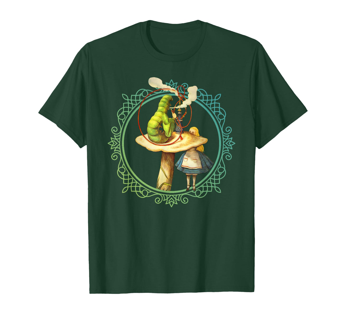 Alice and the Smoking Caterpillar - T Shirt Design T-Shirt