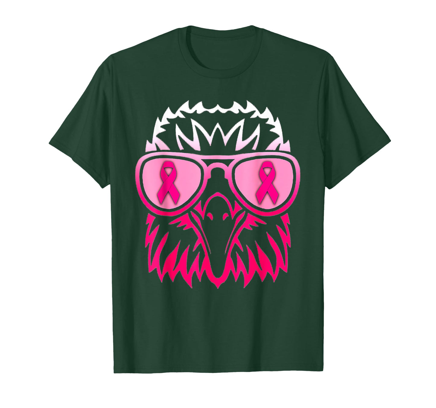 Pink Ribbon Sunglasses Support Breast Cancer Awareness Eagle T-Shirt