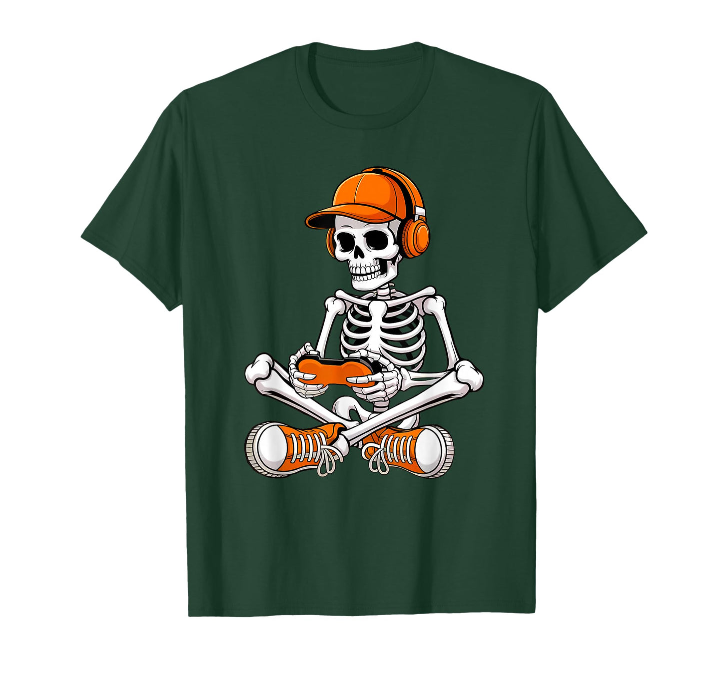 Funny Halloween Skeleton Gamer Video Gaming Boys Men Kids T-Shirt