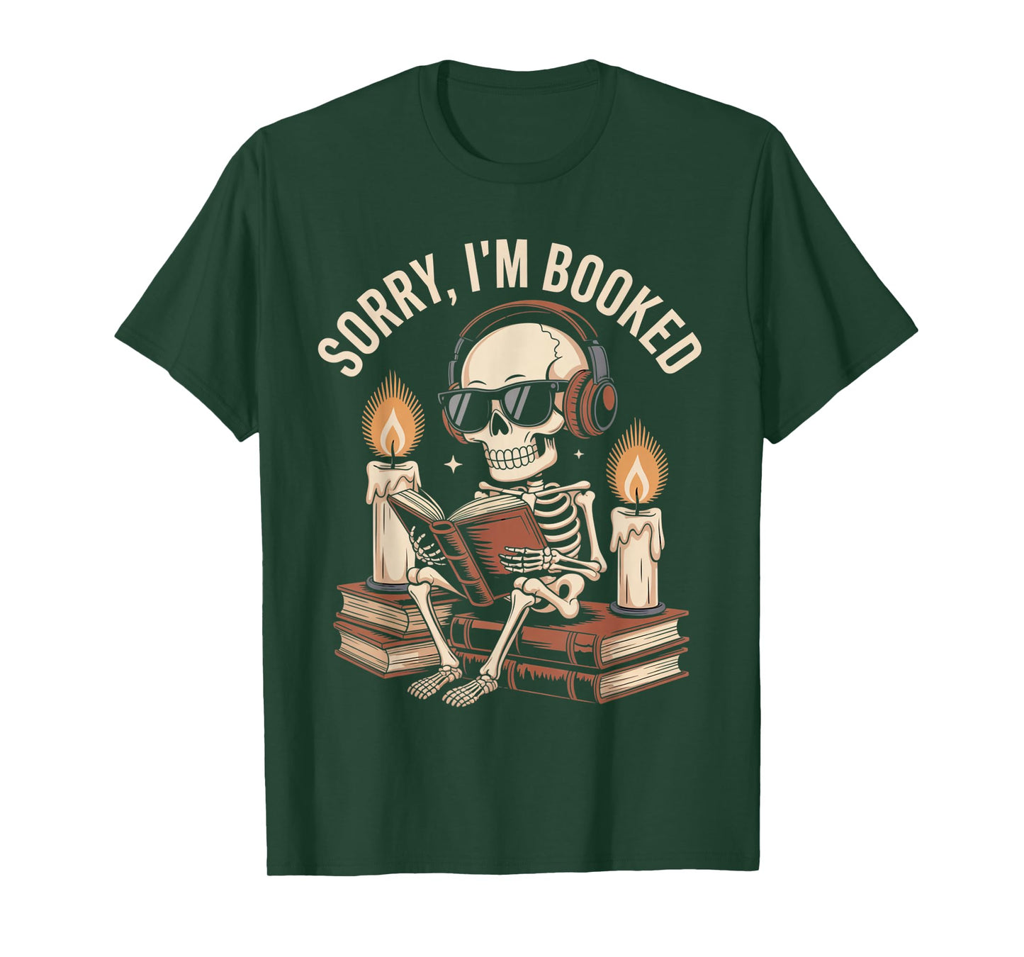 Sorry I'm Booked Funny Halloween Skeleton Reading T-Shirt