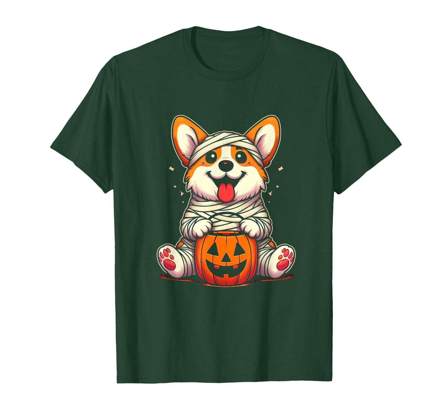 Cute Halloween Costume Welsh Corgi Mummy Dog Lover Men Women Kids T-Shirt