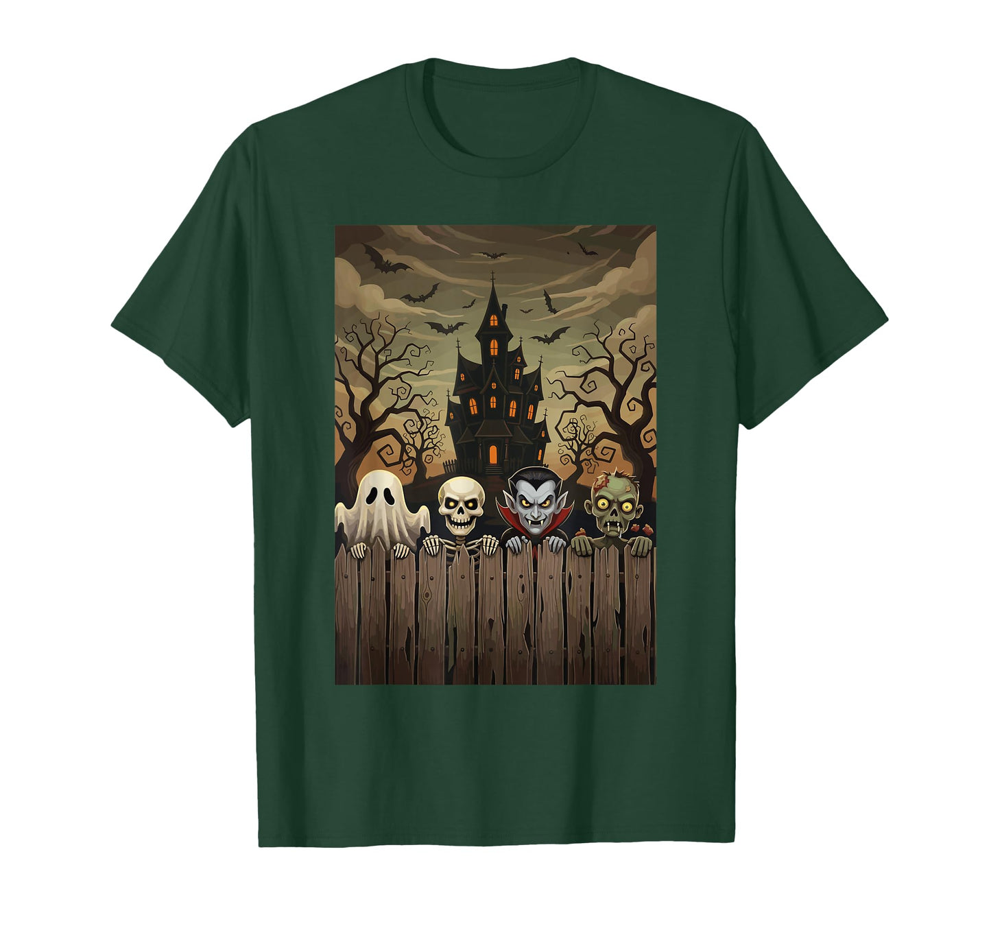 Halloween Skeleton Boo Vampire Zombie Scary Squad T-Shirt