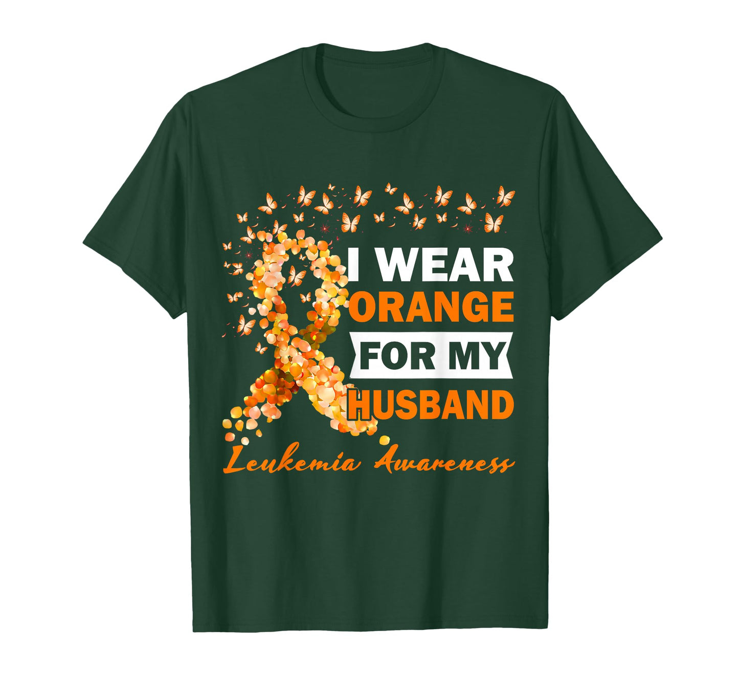 I Wear Orange For My Husband Leukemia Cancer Awareness T-Shirt