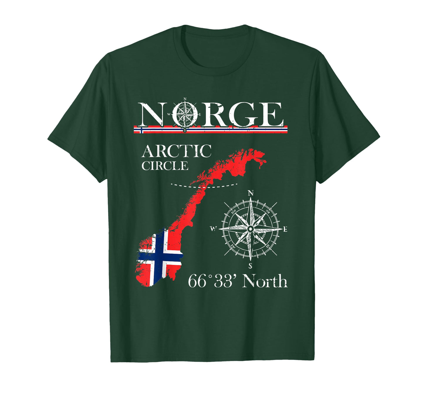 Norge Arctic Circle - Polar North Norway Norwegian Flag T-Shirt