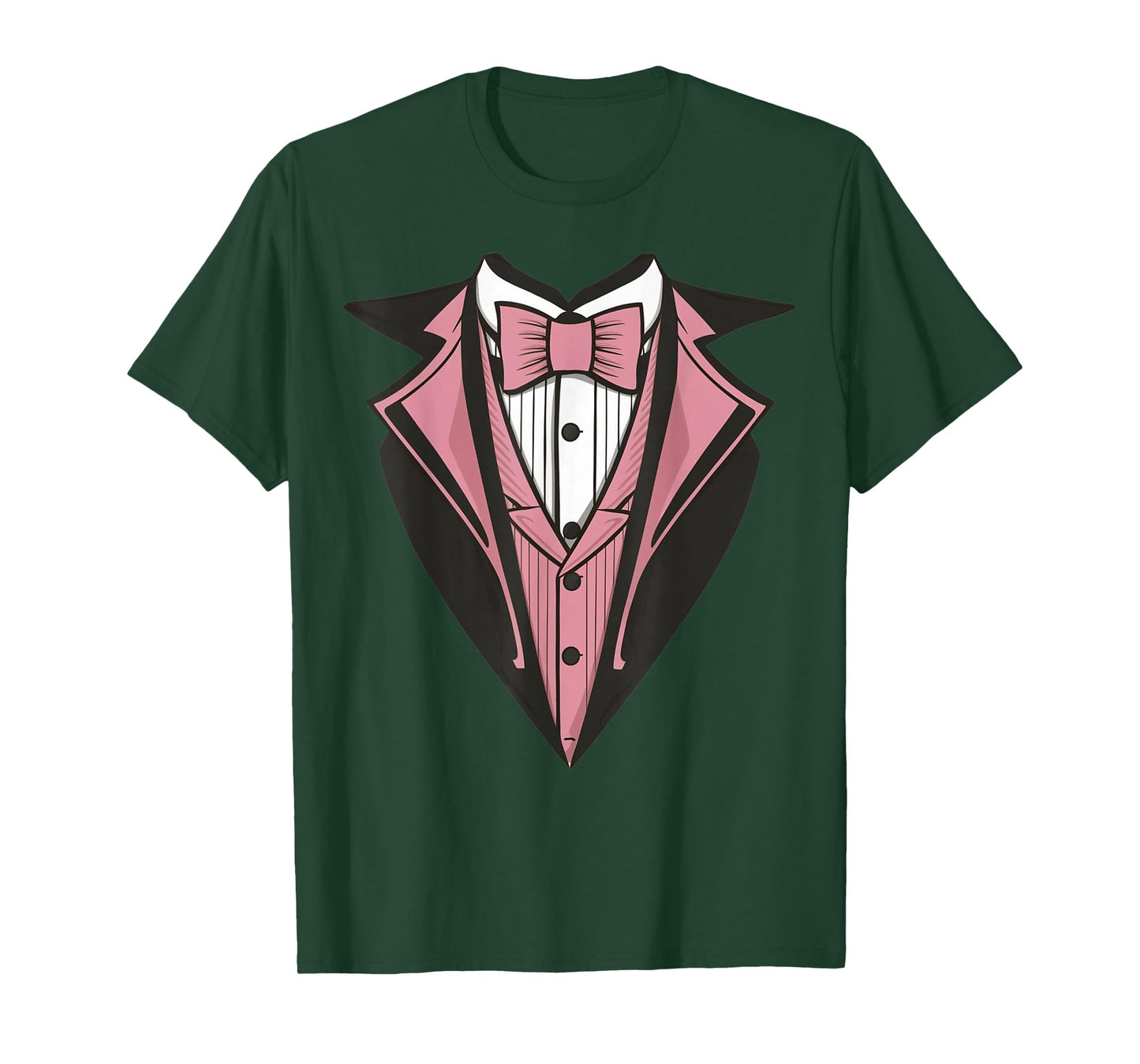 Kids Adult Pink Tuxedo, Toddler Tux Costume Youth Tux T-Shirt
