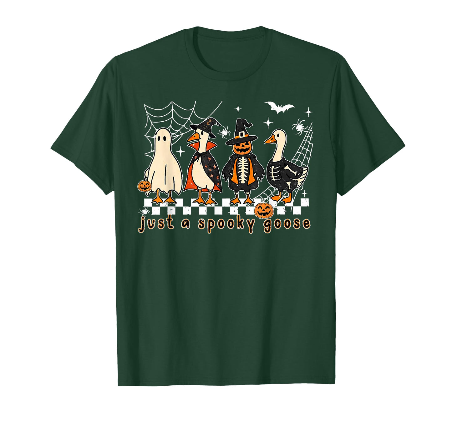 Just A Spooky Goose Funny Goose in Halloween Costumes Kids T-Shirt