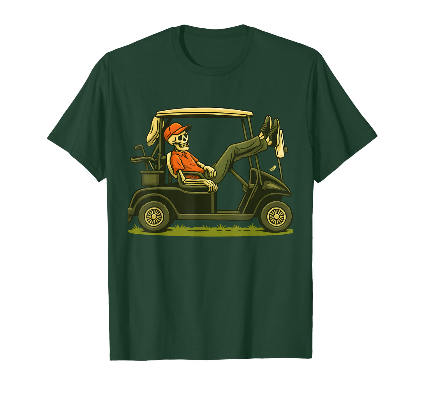 Skeleton Golf Halloween Golfer Golf Player Funny Men Dad T-Shirt
