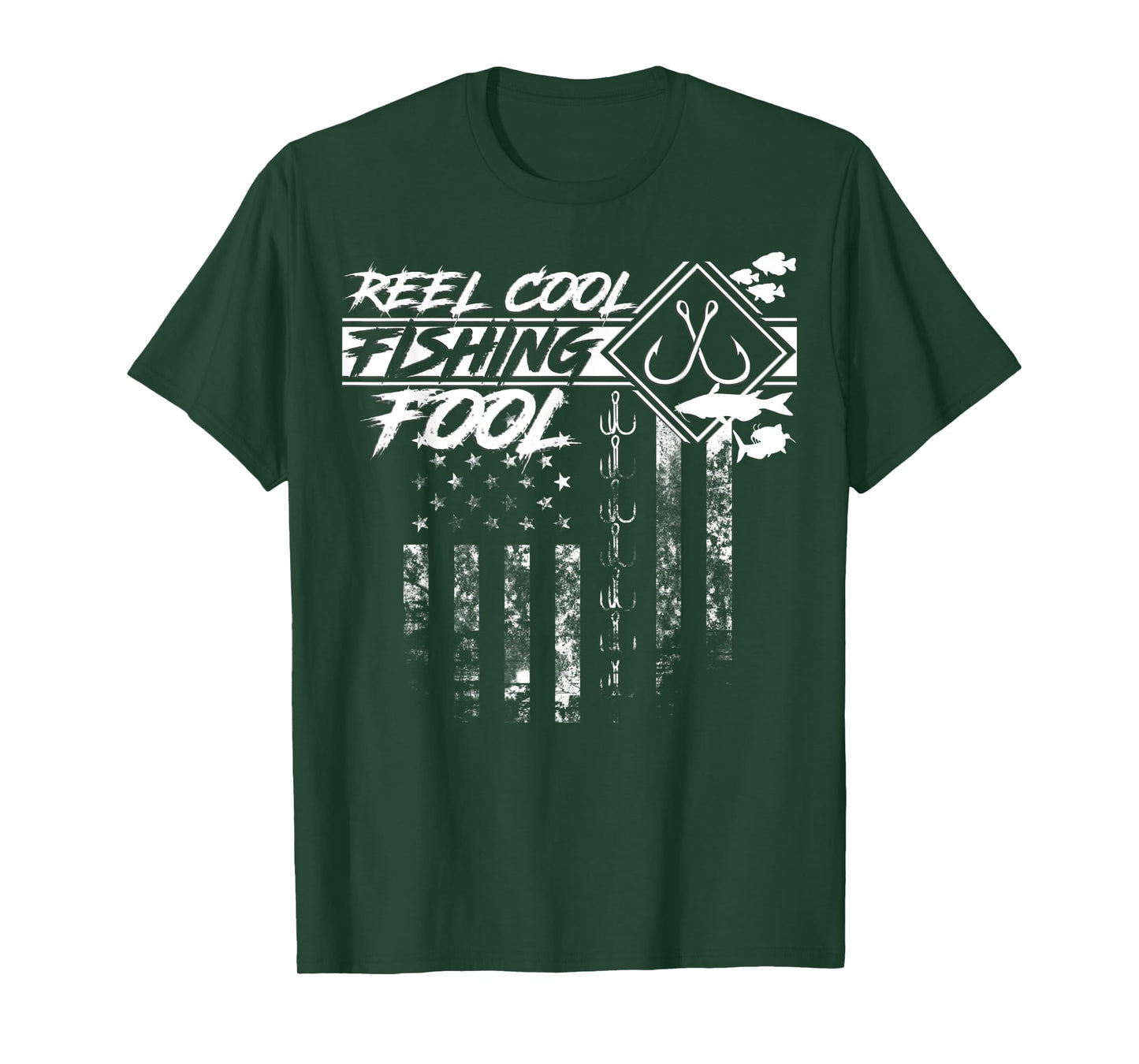 Reel Cool Fishing Fool American Flag Shirt T-Shirt for Women Men