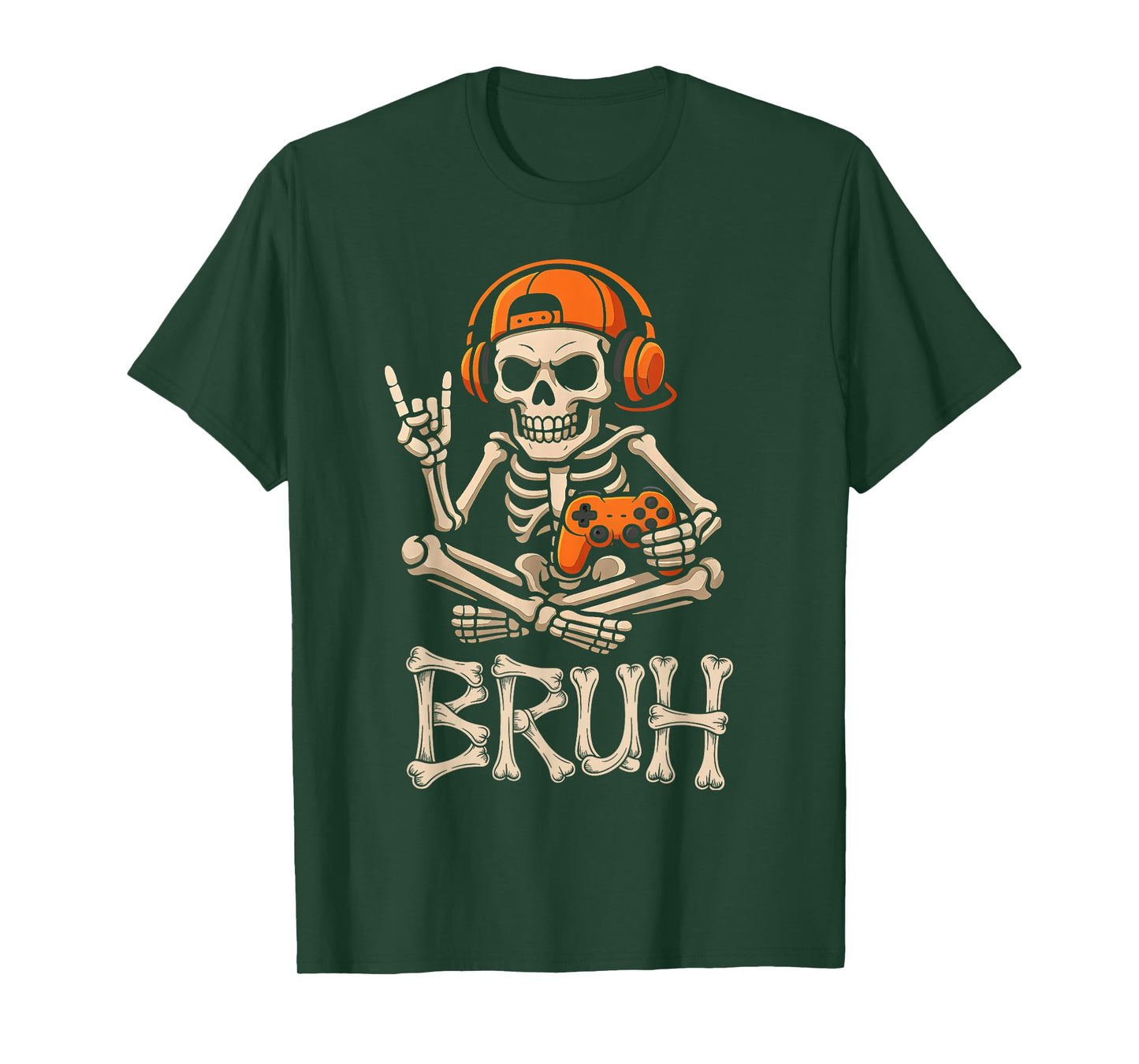 Bruh Halloween Skeleton Gaming for Mens Boys Toddlers Kids T-Shirt