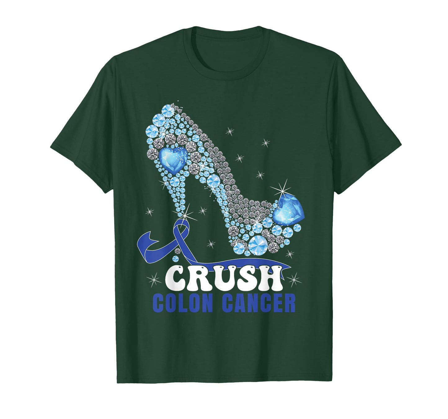 Blue Ribbon Women Colonscopy Colorectal Colon Cancer T-Shirt
