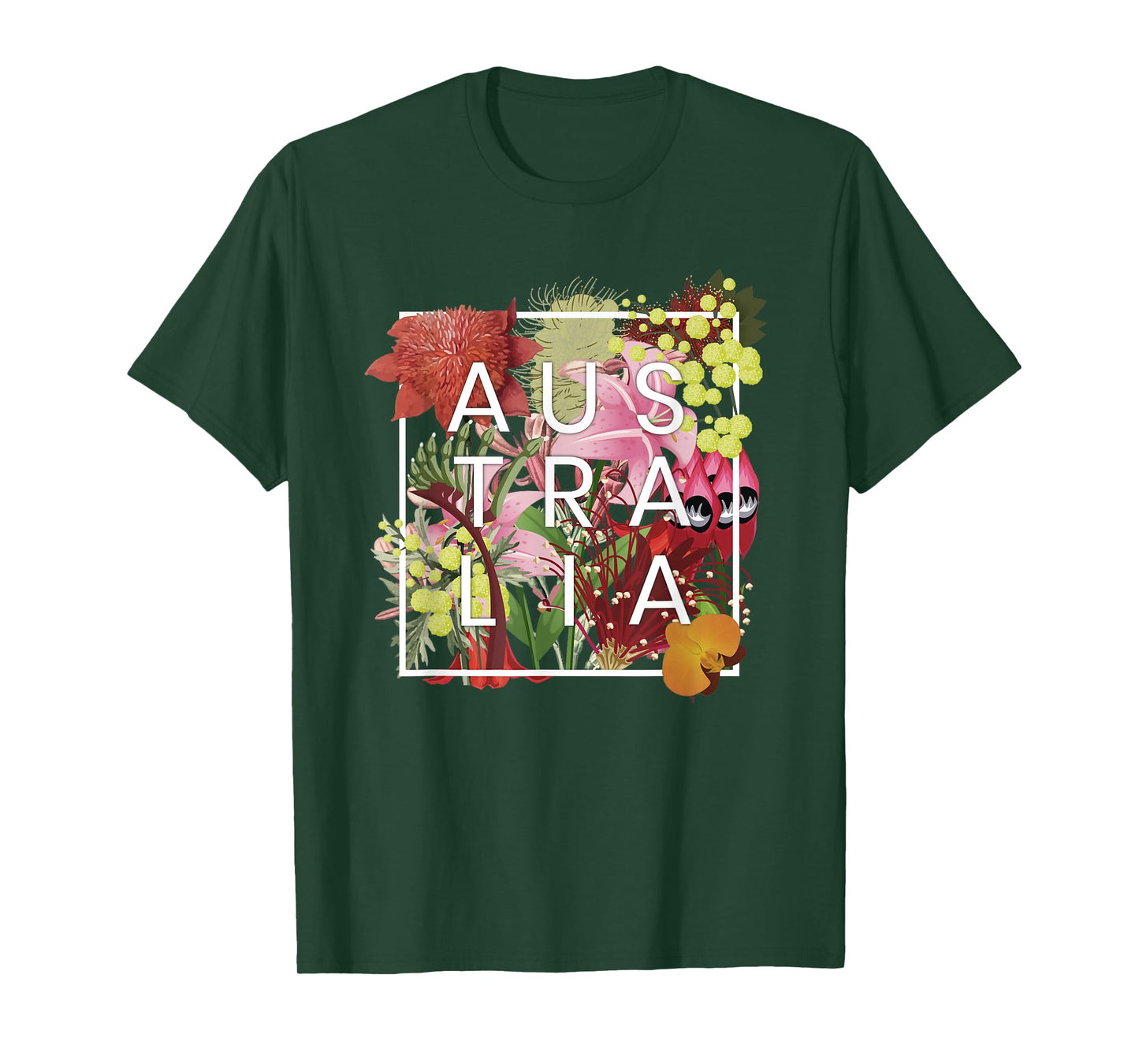 Flowers of Australia Word Art - Australian Pride T-Shirt