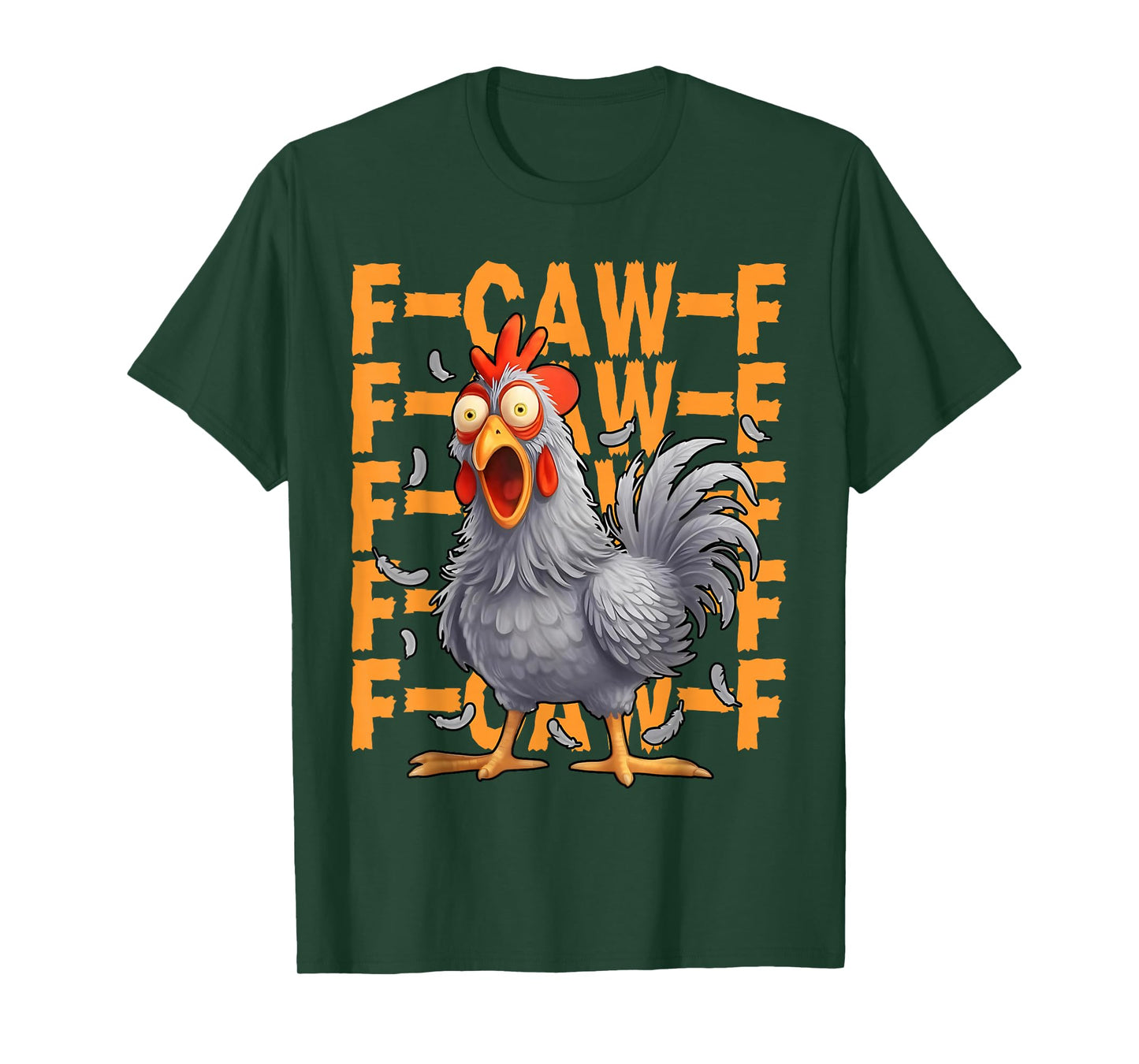 Funny F-Caw-F Rooster Grey FCAWF Chicken Crazy Farm Humor T-Shirt