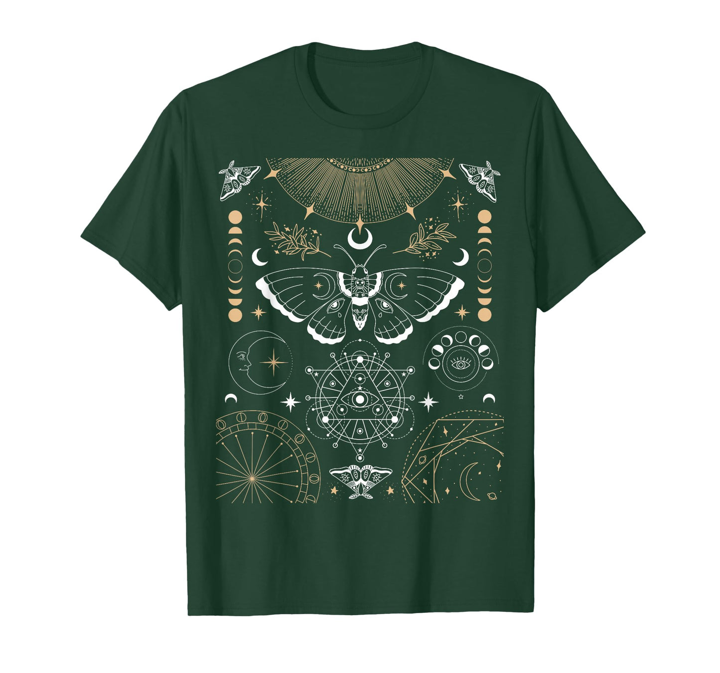 Luna Moth Moon Phases Witchy Dark Academia Aesthetic Occult T-Shirt