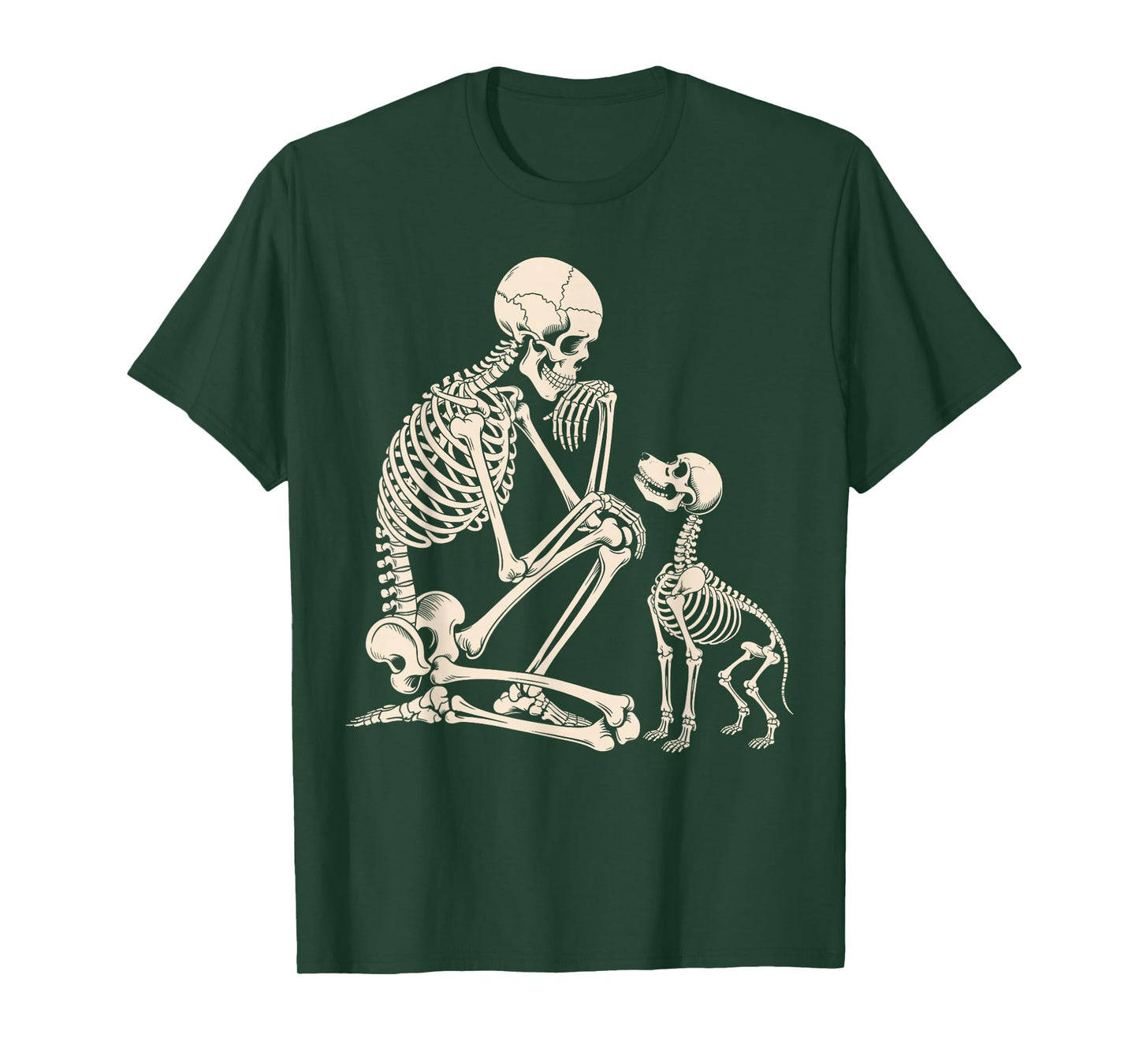 Human Dog Skeleton Graphic T-Shirt