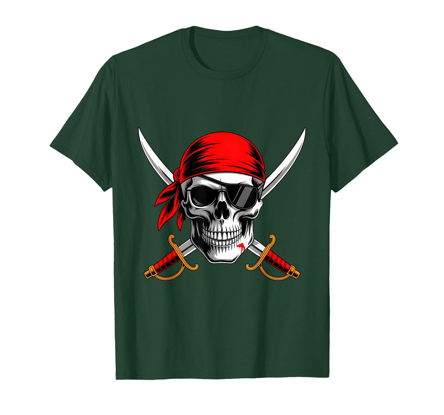 Pirate Flag Skull and Crossbones Skeleton Graphic Halloween T-Shirt