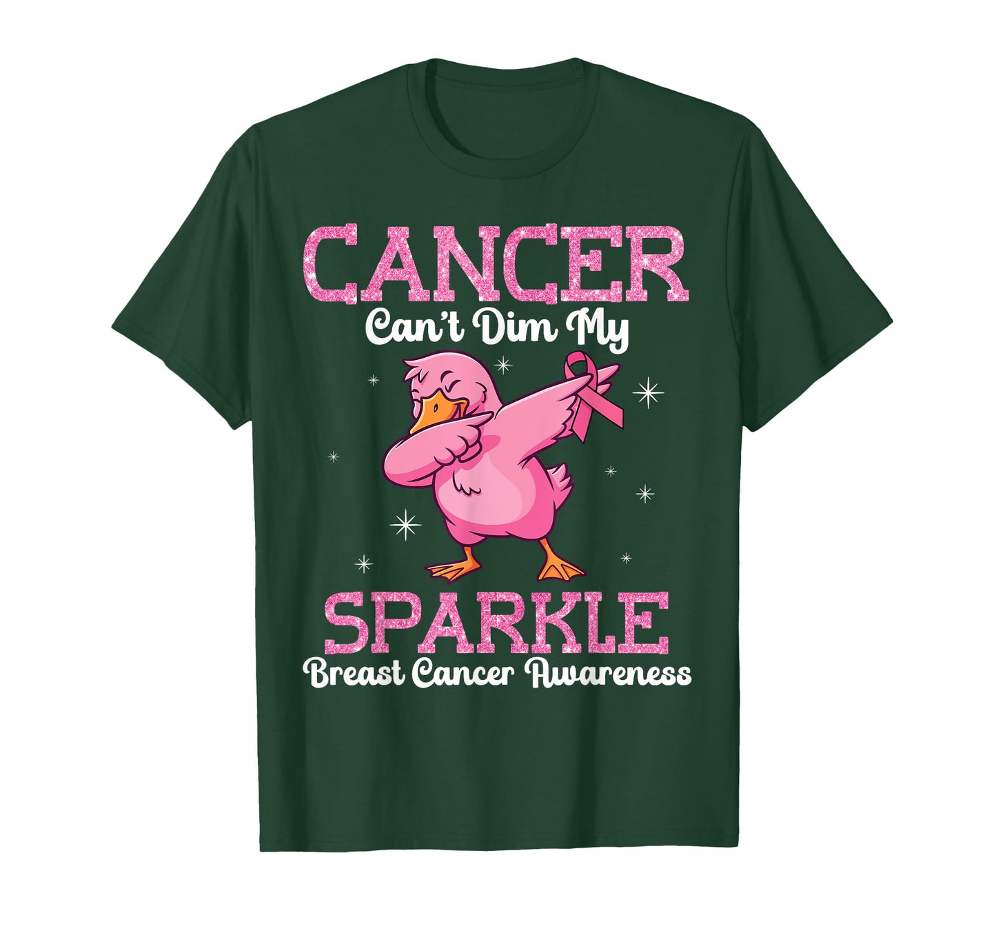 Duck Dabbing Cancer Can’t Dim Me Breast Cancer Awareness T-Shirt