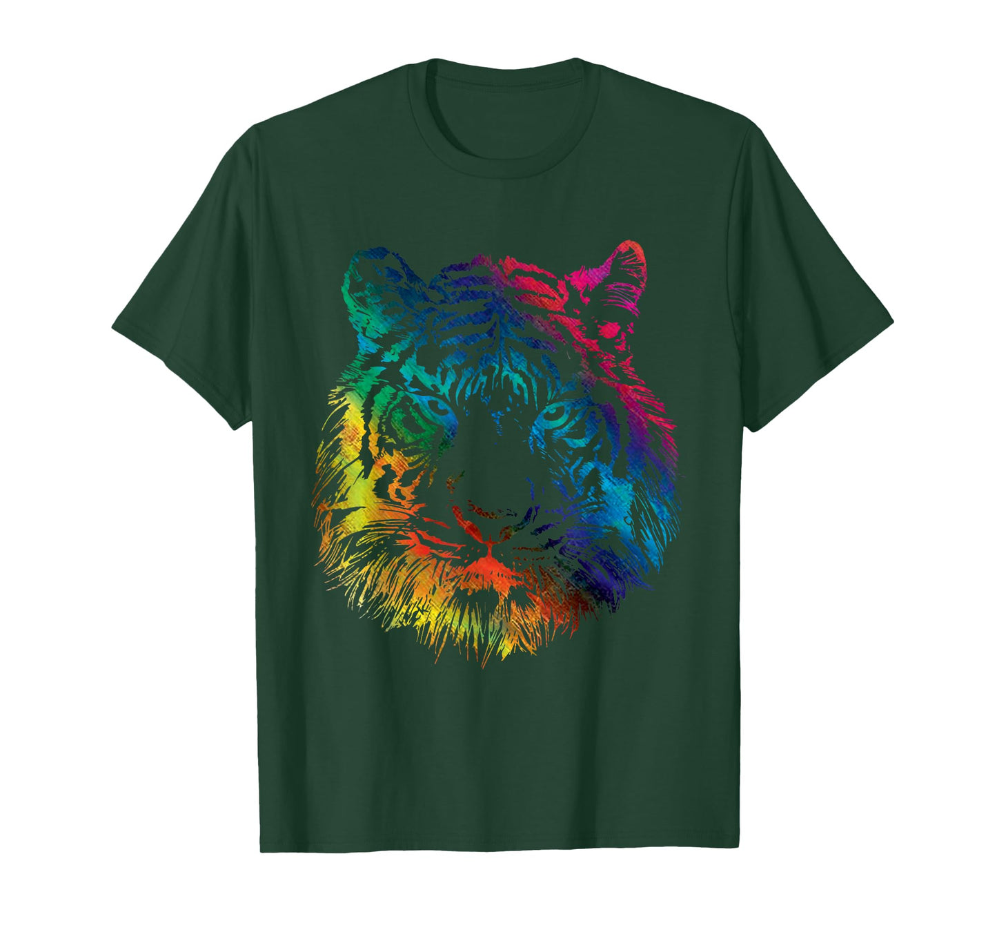 Rainbow Tiger Graphic Animal Lover T-Shirt